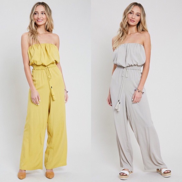 Katie Strapless Jumpsuit - Mustard - Picture 5 of 5